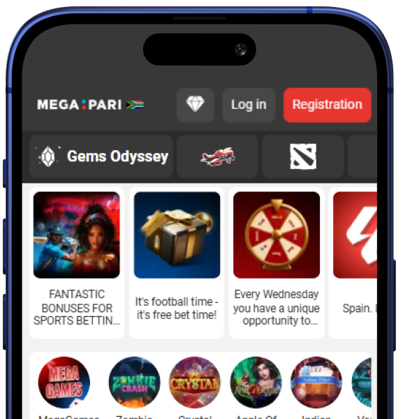 megaparibet.co.za app main screen 2