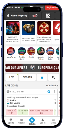 megaparibet.co.za app screen 1