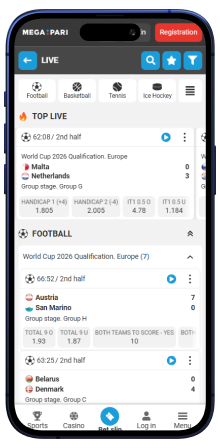 megaparibet.co.za app screen 3