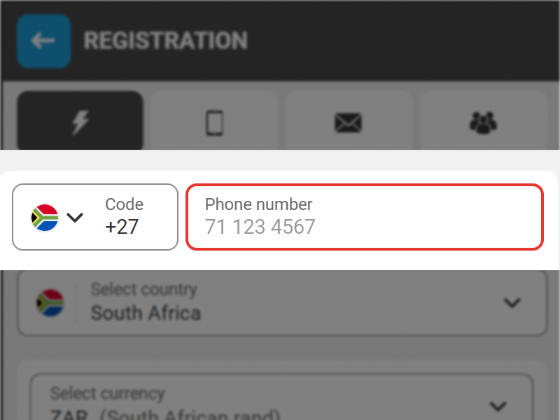 MegaPari registration by email form showing optional phone number input field for added convenience