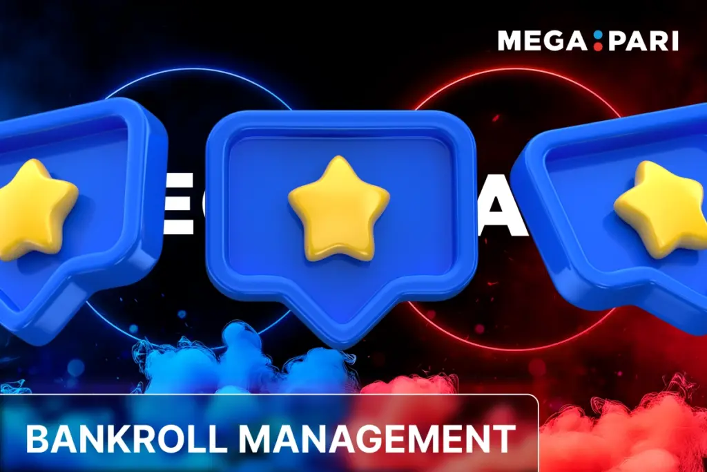 MegaPari football features banner with 3D star and rating icons